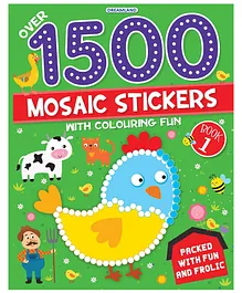 1500 Mosaic Stickers Book 1 with Colouring Fun Sticker Book - English