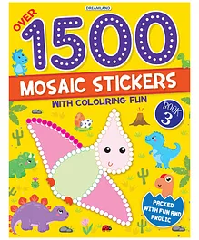1500 Mosaic Stickers Book 3 with Colouring Fun Sticker Book - English