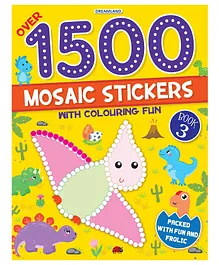 1500 Mosaic Stickers Book 4 with Colouring Fun Sticker Book - English