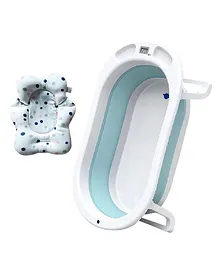 Safe-O-Kid Digital Temperature Sensor Baby Bath Tub with Support Cushion - Blue