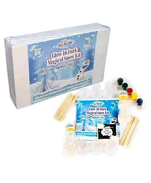Link With Science Glow in Dark Magical Snow Kit Make Your Own Snow at home. Perfect for Frozen theme party decorations, sensory toys Summer Christmas science activities, Science theme parties, Cloud slime Fun and Crafts- Multicolor