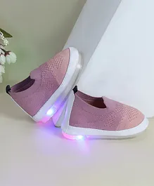 Chiu LED Slip On      Musical Booties - Peach & Pink