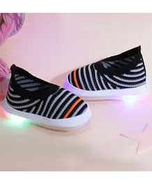 Chiu LED Striped Slip On  Musical Booties - Black
