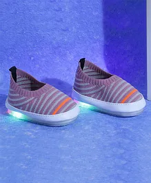 Chiu LED Striped Slip On  Musical Booties - Dark Pink