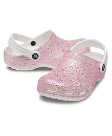 Crocs Perforated Slingback Shimmer Clogs - Pink
