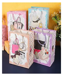 Chocozone Pack of 6 Paper Return Gift Bags for House Warming Ceremony - Multicolor