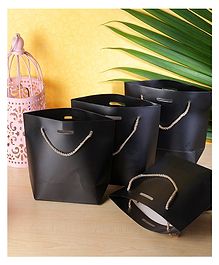 Chocozone Pack of 6 Paper Bags for Return Gifts Return Gift Bags for Kids Birthday - Black