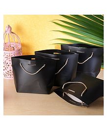 Chocozone Pack of 6 Paper Bags for Return Gifts Return Gift Bags for Kids Birthday - Black