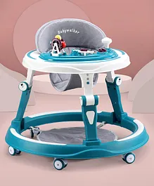 Baby Walker with Adjustable Height Music  and Parent Handle - Blue