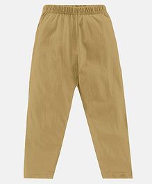 Kiddopanti  Solid Pajama With Single Pocket Pant - Khaki Brown