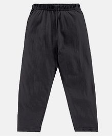 Kiddopanti Solid Pajama With Single Pocket - Jet Black