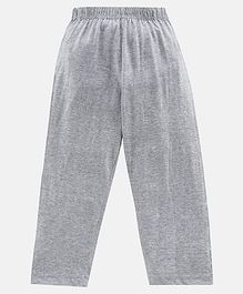 Kiddopanti Solid Pajama With Single Pocket - Grey Melange
