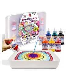 HAPPY HUES Marbling Paint Kit- Paint on Water kit Marbling Kit for Fabric Ideal Arts and Crafts for Kids & Adults 33 pcs- Multicolor