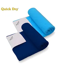 Quick Dry Baby Bed Protector Medium Pack of 2 - Cobalt Feeroju Blue