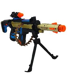 SANJARY Plastic Musical Super Machine Gun With Music & Light for Kids (Color May Vary)