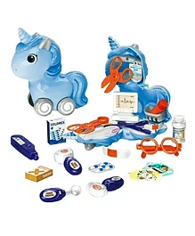 Sanjary 3in1 Unicorn Doctor Toy Role Play Set for Kids Set of 25 pcs Color May Vary
