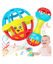 OPINA Baby Rattle & Teether Set Pack of 2 - Multicolor