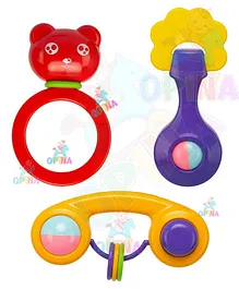 OPINA Baby Rattle Set Pack of 3 - Multicolor