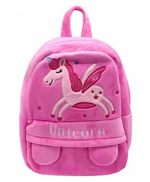 Frantic Premium Quality Soft Design Hot Pink UnicornP Bag for Kids - 14 Inches