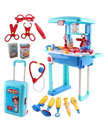 DHAWANI 3 IN 1 Doctor Play Sets Doctor Kit Toys with Suitcase Doctor Set of 14 Pieces Trolley- Multicolor