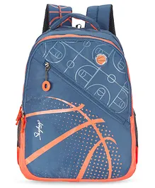 Skybags Riddle School Backpack with Raincover Blue & Orange - Height 19 Inches