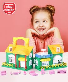 Play Nation Premium Doll House for Girls with Furniture- Green & Orange| Play Set for Girls| STEM Learning| Play Set with Accessories| Role Play & Pretend Play Set for 3 Years+ Kids| Gifting Toy| BIS Certified