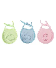 VOIDROP New Born Baby Cotton Bibs Apron For Feeding Washable & Reusable Comfortable & Easily Adjustable Pack of 3 For 0-6 Months Baby