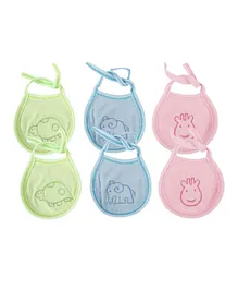 VOIDROP Set of 6 New Born Baby Cotton Bibs Apron Easly Adjustable - Multicolor