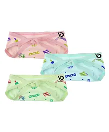 VOIDROP Kids Baby Cotton Diapers/Nappies/Langot Reusable And Washable With Multicolor Pack Of 3