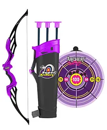 Planet of Toys Heavy Duty Bow Arrow Set  Archery Kit - Purple