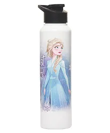 Disney by Gluman Disney Frozen Cartoon Character Printed Stainless Steel Unica 1000 Single Walled Water Bottle - 1000 ml