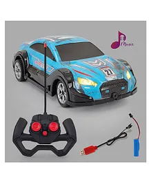 NHR Reachargeable Remote Control Dazzling Car with Music & Light - Blue