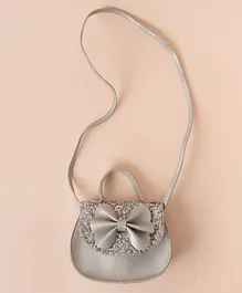 Babyhug Sling Bag with a Bow - Silver