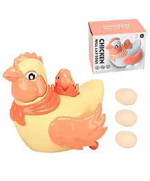 FunBlast Hen Laying Eggs Toy with 360 Degree Rotation Light and Sound (Random Color)