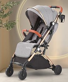 Bonfino Runway Cabin Lightweight Stroller in Linen Fabric - Light Grey