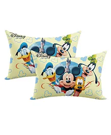 Fun Homes Microfiber Stuffed Reversible Pillow Mickey Print Pack of 2 - Cream