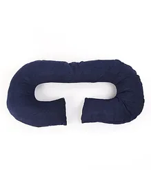Fun Homes Cotton Ultra Soft Hollow Fibre C Shaped Maternity Pillow - Blue