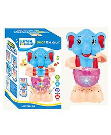 YAMAMA Happy Elephant Drummer Toy with Colorful Flashing Lights For Kids And Toddlers  Multicolor