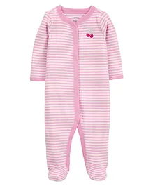 Carter's Cherry Snap-Up Terry Sleep & Play Pajamas- Pink