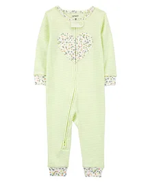 Carter's Baby 1-Piece Heart 100% Snug Fit Cotton Footie PJs - Green