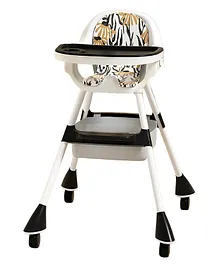 SYGA High Chair Safety Toddler Feeding Booster Seat Dining Table Chair with Wheel and Cushion - Black