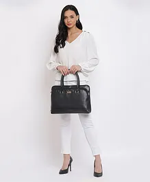 KLEIO Formal Office Laptop Handbag For Women (HO3012KL-BL) - Black