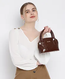 KLEIO Designer Croco Chic Sling Handbags For Women/Girls (HO9013KL-BR)(BROWN)