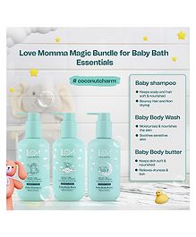 Love Momma's Magic Bundle For Baby Bath Essentials Pack Of 3 250 ml Each