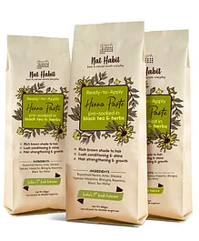 Nat Habit Fresh Ready to Apply Henna Paste Pre Soaked In Herbs & Tea Water Pack of 3- 660 g