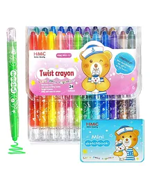FunBlast Twist Crayons for Kids 24 Pcs Crayon Set with Coloring Book - Multicolor