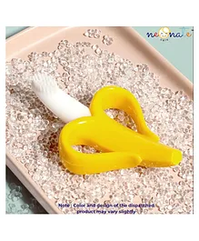 Neonate Care Baby Banana Shaped Silicone Bendable 100% Flexible Training Ultra Soft Bristle Baby Gum Massager  - Multi-Color