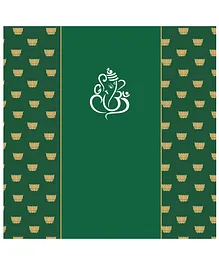 Untumble Lotus Printed Backdrop in Dark Green Ganesh Chaturthi Decoration Items for Home - Pack of 1