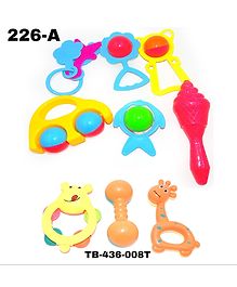 Sanjary Pack of 2 Rattles and Teethers Pack of 6pcs & Rattle 3 Pcs for Babies Color May Vary