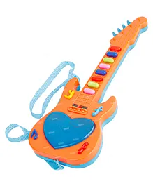 Fiddlerz Musical Guitar Toy for Kids with Rotating  Flashing Lights & Piano Sound - Orange